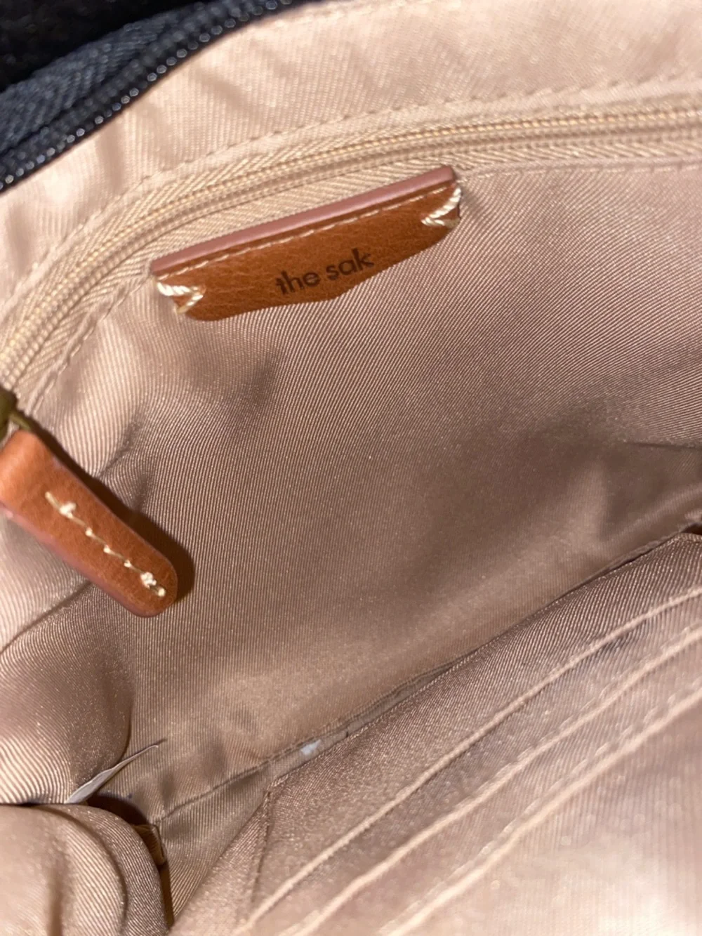 The Sak Sanibel Black Leather Floral Embossed Mini Crossbody w/ Gold Hardware - Picture 8 of 11